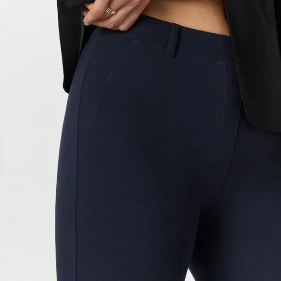 QUINCE Women's Ultra-Stretch Ponte Bootcut Pants Navy 32" Inseam | Size M - Picture 3 of 11